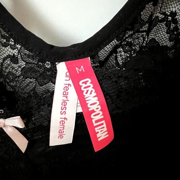 Y2k Cosmopolitan Black Lace Chemise Cami Lingerie Medium - Picture 4 of 6